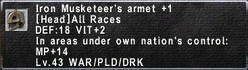 Iron Musketeer's armet +1