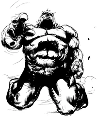Artwork of a Final Fantasy Golem by Yoshitaka Amano