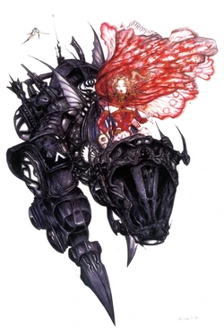 Terra riding a Magitek Armor