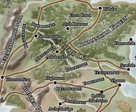 Map of the Dalelands in 1479 DR
