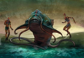 An aboleth and aboleth servitor