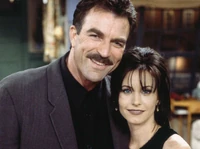 Richard Burke (right with Monica Geller (left)