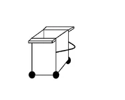 Wheeled hamper to be used by hook robot