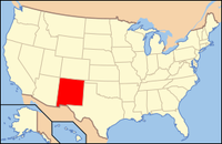 Map of the USA highlighting New Mexico
