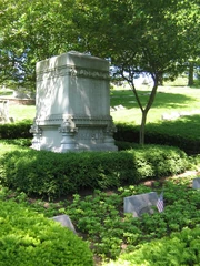 Grave of President Harrison and his two wives in Indianapolis, Indiana.