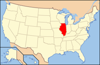 Map of the USA highlighting Illinois
