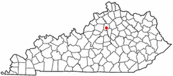 Location of Frankfort, Kentucky
