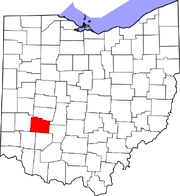 Map of Ohio highlighting Greene County