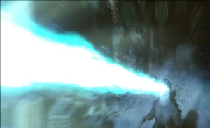Godzilla unleashes his atomic breath. (Godzilla: Final Wars)
