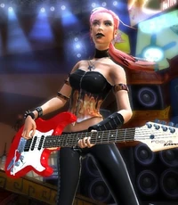 Casey Lynch, as seen in Guitar Hero III: Legends of Rock, in her alternate outfit.