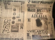 The Daily Prophet anounces the 1996 Azkaban Mass Breakout.