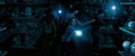 D.A. members fighting Death Eaters.