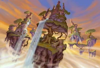 picture of a floating island in the universe.