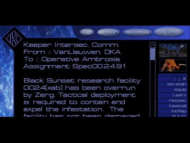 Briefing Screen