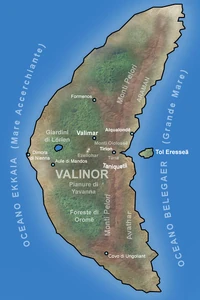 A speculative map of Aman during the Second Age.