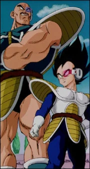 Captain Vegeta and Commander Nappa on Arlia, after encountering the Shrinking Growth virus, testing the new HUD displays.