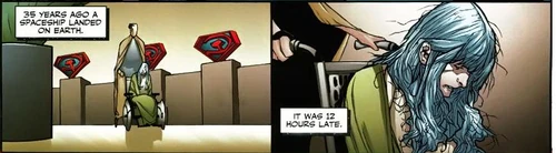 multiverse differences between Earth-30 and Red Son (Countdown Presents: The Search for Ray Palmer: Red Son 1, pg22, panel 3 & 4)