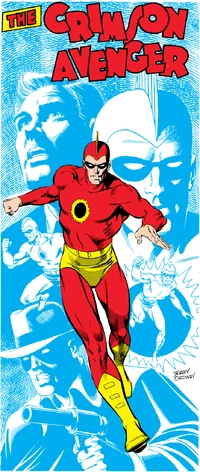 Crimson Avenger's 2nd Costume - note the bullet hole insignia