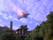 Kira und Dax fliehen im Subimpuls-Raider