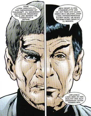 Sarek und Spock diskutieren über die Cardassianer (aus dem Comic "Wolfsspuren"