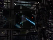 Beide Schiffsteile greifen den Borg-Kubus an.