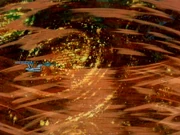 USS Enterprise caught in a matter-energy whirlwind