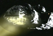 Caught in DS9's tractor beam.