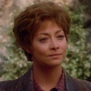 Amelia Earhart shortly after being revived in 2371