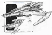 John Eaves sketch of Jem'Hadar battleship