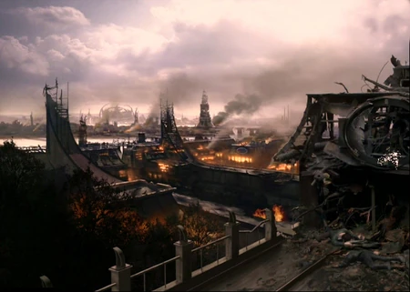 The remains of the Cardassian Capital City on Cardassia, at the end of the Dominion War. (DS9: "What You Leave Behind")