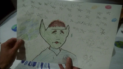A picture of a Vulcan drawn by Gaby, a student on Earth, sent to Enterprise in 2151. (ENT: "Breaking the Ice")