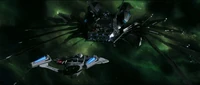The Scimitar confronts the USS Enterprise-E