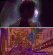 Data as seen through the VISOR. (TNG: "Heart of Glory")