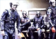 A little less menacing: the Borg relax off camera