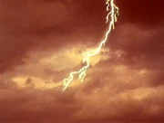 Lightning among storm clouds.