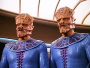 ...as an abducting alien (right)