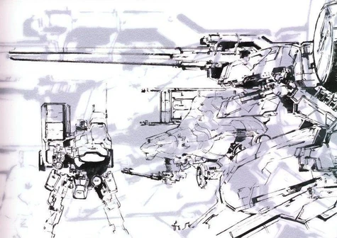 The first bipedal Metal Gear designs: TX-55, D and REX