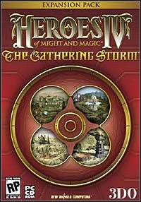 Okładka gry Heroes of Might and Magic IVThe Gathering Storm