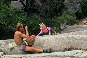 John Barrett and Miss Piggy, shooting on location