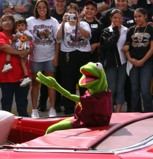 Kermit at the parade in his honor in Kermit, Texas.