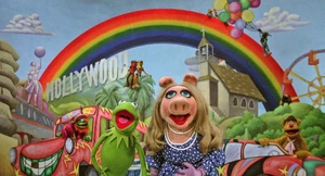 The cast of The Muppet Movie sing "The Rainbow Connection" as part of the finale.
