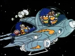 The Muppet Babies in the rocket to the stars