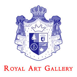 The Royal Art Gallery logo, using a blue tone and simplified Royal Standard