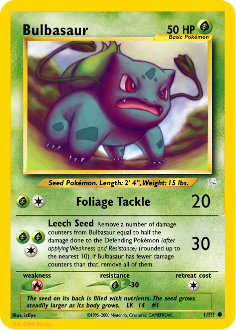 build a bear bulbasaur card