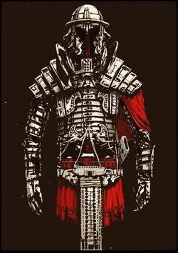 Lorica's Soul. The suit of segmented armour was forged by Master Imperial Armourer Alesia Stormclaw for Nepos.