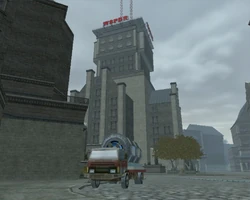 A generator, with the WSPDR building in the background.