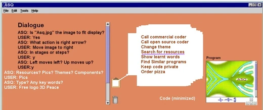 Asking questions with the AI search facility