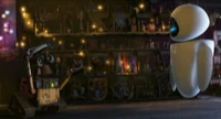 WALL•E tries to teach EVE how to dance.