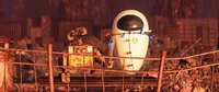 WALL•E holding EVE's hand.