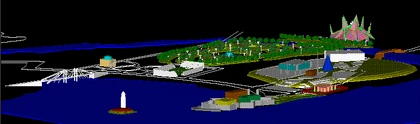 Visão tridimensional (parcial) de SH construída por Lúcio Costa Wright em 1998